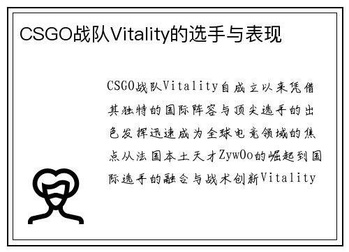 CSGO战队Vitality的选手与表现